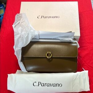 C.Paravano Brown Leather Clutch